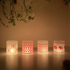 Red Tea Light Covers - Set of 4