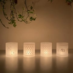 White Tea Light Covers - Set of 4