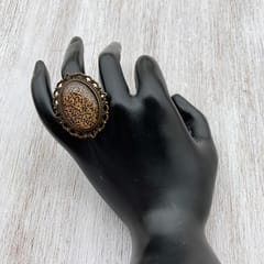 Ring - Gold Leaf Painted Medallion