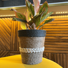 Designer Tri Tone with Fringe Planter