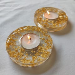 Resin Tea-Light Holders - Set of 2