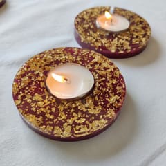 Resin Tea-Light Holders - Set of 2