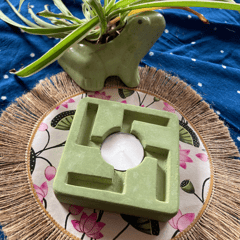 Concrete Swastika Tea-Light Holder