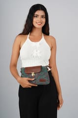 Vintage Cropped Green Crossbody/Sling Bag