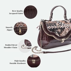 Crocodile Vegan Leather Handbag