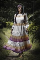 SHAMANS MOON - Detailed Flared Maxi Dress