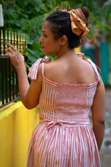 AMARA'S GRACE - Striped Sleeveless Dress