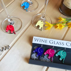 Wine Glass Charms - Elephants