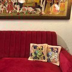 Cushion Cover - Kalighat Couple with Fan