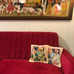 Cushion Cover - Kalighat Couple with Fan