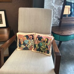 Cushion Cover - Kalighat Couple with Fan