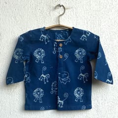 Zoo Print Indigo Kurta + Pants