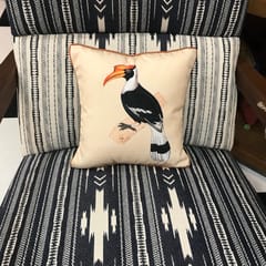 Cushion Cover - Mughal Miniature Hornbill