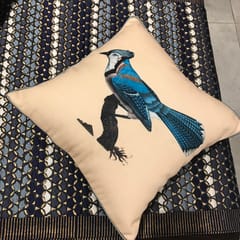 Cushion Cover - Mughal Miniature Blue Jay