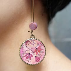 Hoop With Beads - Pink Magnolia