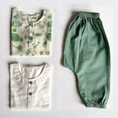 Koi Bag - Koi Mint & White Kurta + Mint Pants