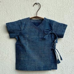 Indigo Check Angrakha + Matching Pants