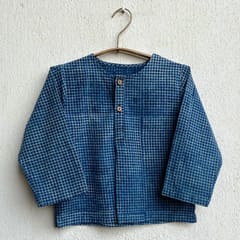 Indigo Check Kurta + Indigo Raidana Pants