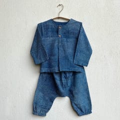 Zoo Bag - Indigo Raidana & Check Kurta + Check Pants