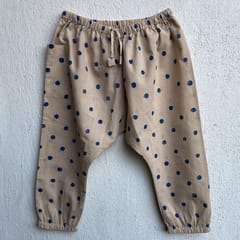 Indigo Beige Polka Jhabla + Polka Pants