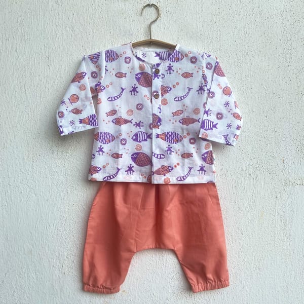 Koi Peach Print Kurta + Pants