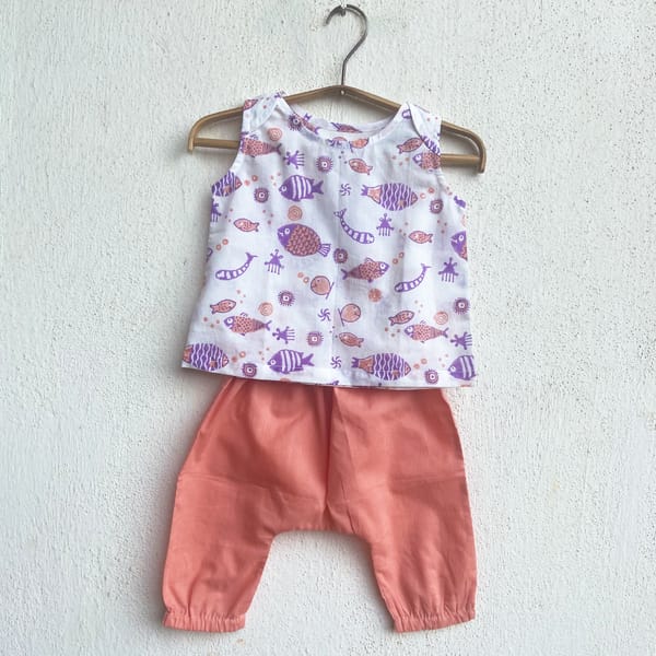 Koi Peach Jhabla + Pants