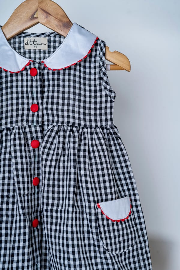 Gingham Check Cola Dress