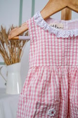 Seersucker Cotton Raspberry Dress