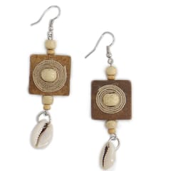 Wood Cowry Earrings