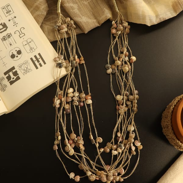 Layered Jute & Seashell Necklace