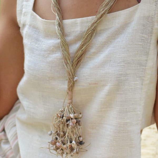 Lariat Jute & Seashell Necklace