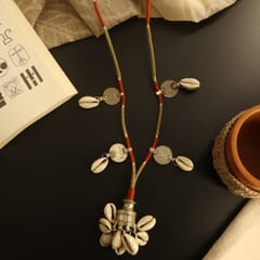 Repurposed Metal & Cowry Necklace
