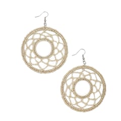 Golden round Crochet Earrings