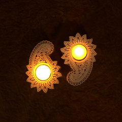 Paisley Mango Diya Set of 2