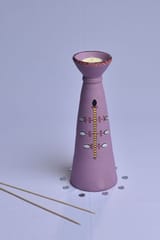 Terracotta Purple Long Diya