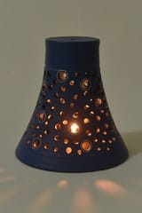 Terracotta Blue Flower Lampshade