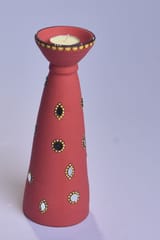 Terracotta Pink Long Diya