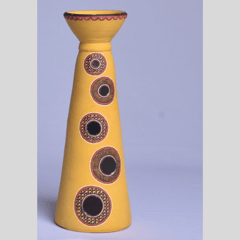 Terracotta Yellow Long Diya