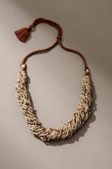 Crochet Jute & Wooden Bead Necklace