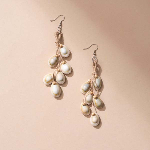 Jute & Cowry Earrings