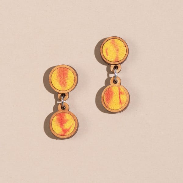 Yellow Orange Tie & Dye Earrings