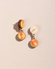 Yellow Orange Tie & Dye Earrings