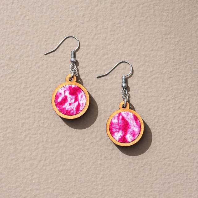 Pink Tie & Dye Danglers