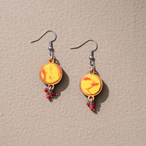 Yellow Orange Tie & Dye Danglers