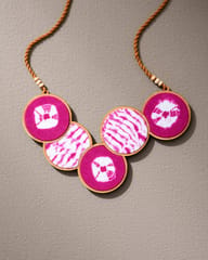 Pink Connected Circle Necklace