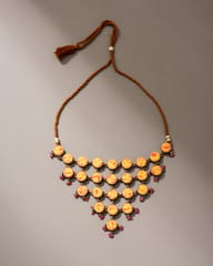Yellow Orange Tie & Dye Choker Necklace