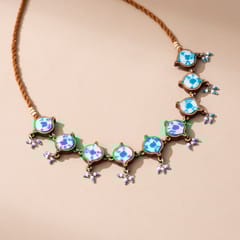 Turquoise  Tie & Dye Choker Necklace