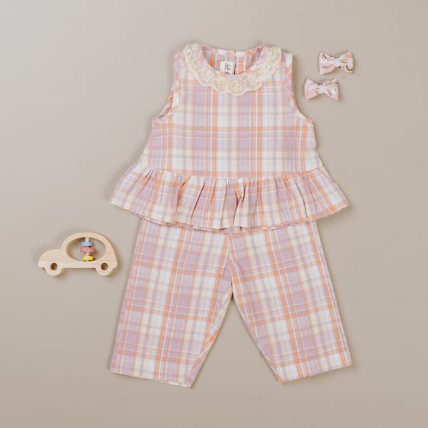 Girls Peach & Lilac Sun Kissed Co Ord Set